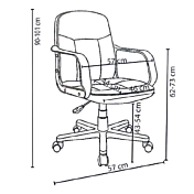Sedia moderna operativa, rivestimento in PVC misure