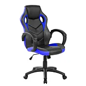 Poltrona Gaming con braccioli in finitura Blu e Nero, imbottitura in PU Zenzero Shop