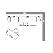 Cameretta a ponte con due letti, finitura Rovere ambra, Terracotta e Celeste