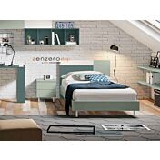 Letto piazza mezza POP 01, finitura Verde Salvia, Agave e Orzo