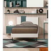 Letto singolo POP 02, finitura Verde Salvia e Bianco