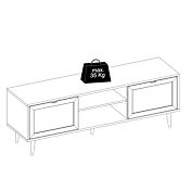 Mobile porta Tv Arendal con 2 ante in finitura Nero opaco con dettagli Oro