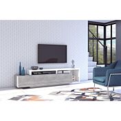 Porta TV Cracovia, grigio cemento e bianco opaco