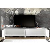 Mobile porta TV, stile moderno, finitura bianco lucido