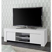 Mobile porta tv 2 ante laccata bianco opaco con maniglia a gola