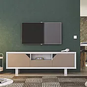 Porta tv Bianco Frassino e Visone costituito da due ante e un cassetto Zenzero Shop