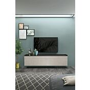 Mobile tv sospeso con cassetti, finitura Intreccio chiaro e Intreccio scuro