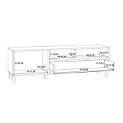 Porta tv moderno, 159x42x49 h cm, Rovere e Sabbia