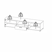 porta tv con cerniere in metallo