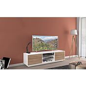 Zona giorno moderna composta da madia alta, porta TV e madia 4 ante