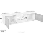 Moderno porta tv con due ante in noce caracalla e bianco lucido