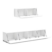 Pensile sospeso moderno, finitura Bianco lucido e porta TV