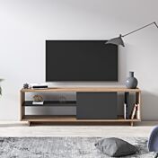 Porta tv moderno Ankara rovere e antracite, un'anta