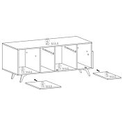 Porta tv 240 cm con piedini, finitura Cashmere e Mercure