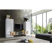 Mobile porta tv, soggiorno Irene Bianco Lucido e Pero