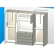 armadio con cassetti e vano tv