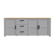 madia 3 ante 3 ante grigia e rovere