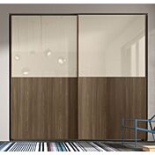 Armadio scorrevole 2 ante H.234 finitura Noce moro e Orzo