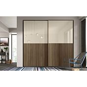 Armadio scorrevole 2 ante H.234 finitura Noce moro e Orzo