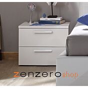 Camera completa con letto bianco in ecopelle con armadio Miss H.230