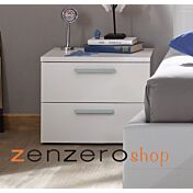 Camera completa con letto grigio in tessuto imbottito con armadio Miss H.230