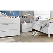 Comodino 2 cassetti con maniglie in legno Grigio
