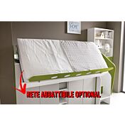 Soppalco per camerette con due posti letto, finitura Nebbia, Rovere ambra e Girasole