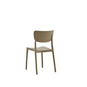 retro Sedia in polipropilene, colore tortora