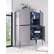 Madia Alta a 4 Ante colore bianco opaco, made in Italy