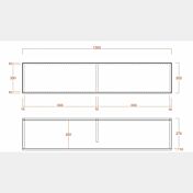 Ribalta sospesa in diverse finiture per parete attrezzata