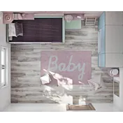 cameretta bambine con letto e armadio