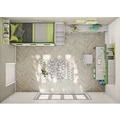 camera bambini verde e bianca