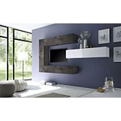 Parete attrezzata moderna di design, Piombo Bianco Lucido - 278x169 cm