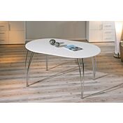 Tavolo allungabile, in mdf laccato bianco e metallo, 140x90 cm