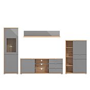 Sala completa moderna Grigio grafite e Rovere in promozione