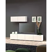 Pensile sospeso e porta TV moderno, finitura Bianco lucido in offerta