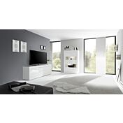 Vetrina doppia colonna "Beta" laccato Bianco Lucido 4 ante - 102x162 cm