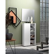 Scarpiera / madia salvaspazio 2 ante, finitura Bianca Lucida