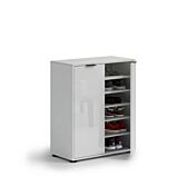 Scarpiera 2 ante con 5 ripiani, finitura Bianco lucido