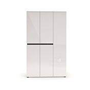Scarpiera alta 5 ante, Bianco laccato lucido, pronta consegna