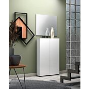 Scarpiera / madia salvaspazio 2 ante, finitura Bianca Lucida