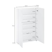 Scarpiera / madia salvaspazio 2 ante, finitura Bianca Lucida