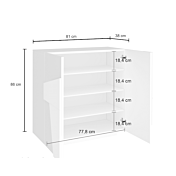 Scarpiera a 2 ante con disegni geometrici in finitura Beton