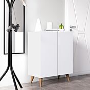 Scarpiera Ankara 2 ante bianca con piedini Rovere