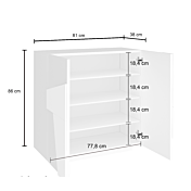 Scarpiera a 2 ante con disegni geometrici in finitura Ardesia