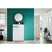 Scarpiera da ingresso, 2 ante 1 cassetto, Bianco lucido, pronta consegna