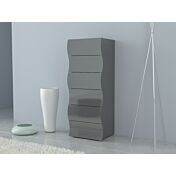 Scarpiera a 4 ante sagomate antracite lucido, linea onda