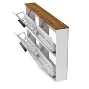 Scarpiera orizzontale Bianca, top Rovere, spedizione gratuita