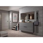 Promozione scarpiera orizzontale due ribalte, Grigio con top Rovere