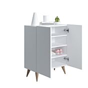 Scarpiera Ankara 2 ante bianca con piedini Rovere